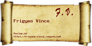 Frigyes Vince névjegykártya